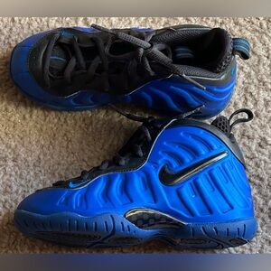 Kids Nike Blue/Black Air Foamposite Pro Hyper Cobalt Size 11